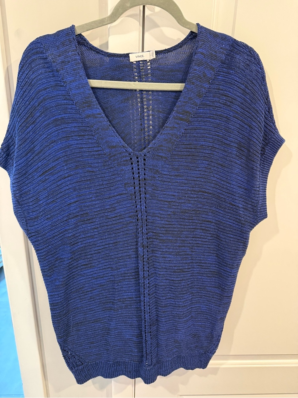 Vince V-Neck Knit Short Sleeve Top